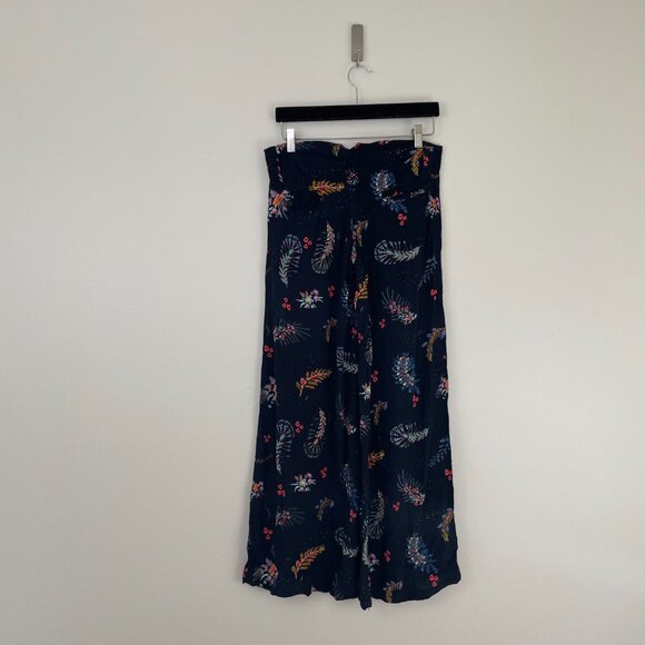 Free People One Navy Boho Printed Wide Leg Pants Size 4 - Picture 2 of 6